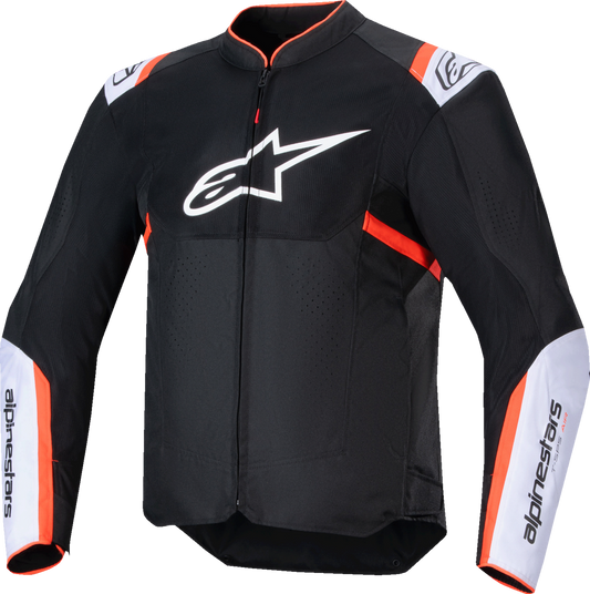 Alpinestars T-SPS Air v2 Motorcycle Jacket - Black/White/Red Fluo, Medium (Part #3301025-1231-M)