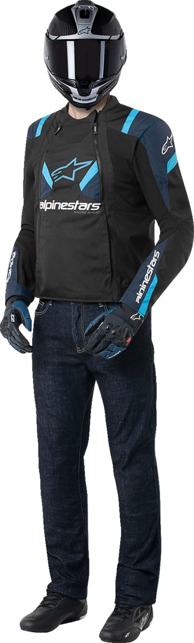 Alpinestars T-Stunt Air Jacket – Black/Dark Blue/Blithe Blue, XL (Part No. 3301825-1386-XL)