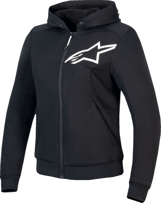 Alpinestars Stella Chrome v2 Sport Hoodie - Black/White, Size Large - Part 4210225-12-L
