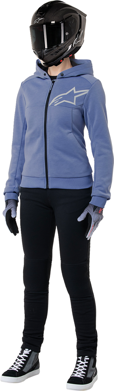 Alpinestars Stella Chrome v2 Sport Hoodie - Blue Violet/White, Medium (Part No. 4210225-7185-M)