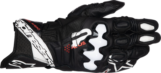 Alpinestars GP Plus R V3 Leather Gloves - Black/White, XL (Part Number 3550825-12-XL)