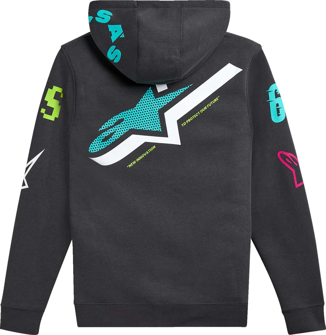 Alpinestars Variegate Zip Hoodie 2XL in Gunmetal with Multi Logo Art
