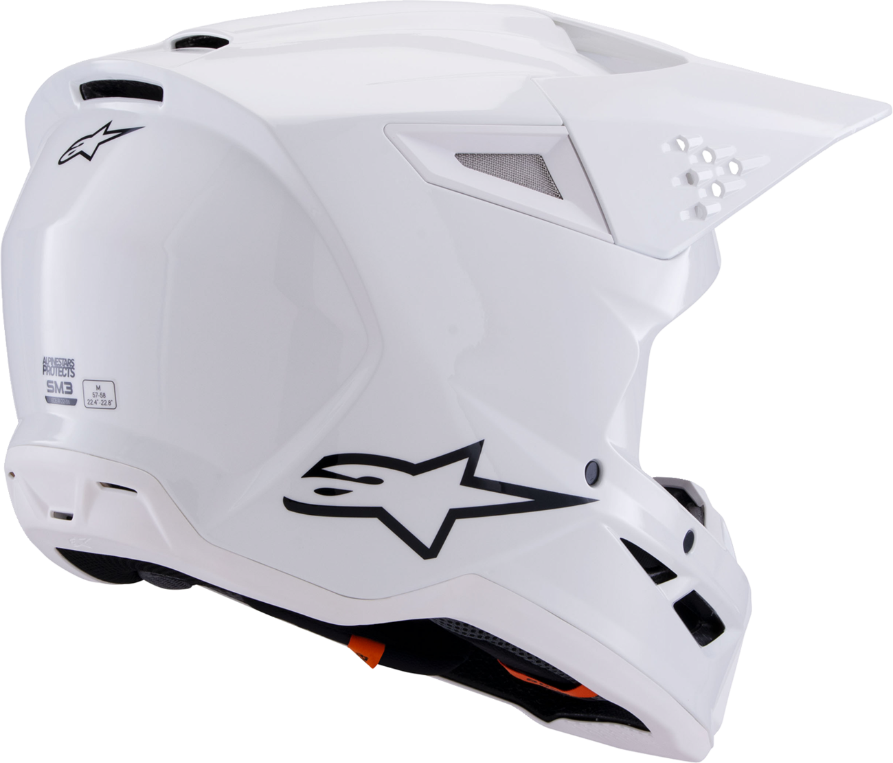 Alpinestars SM3 Helmet - Solid Gloss White XS (Part No. 8300326-2180-XS)