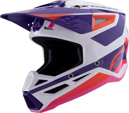Alpinestars SM3 Helmet Heat - Gloss White, Purple & Pink, Large (Part Number 8301026-2052-L)