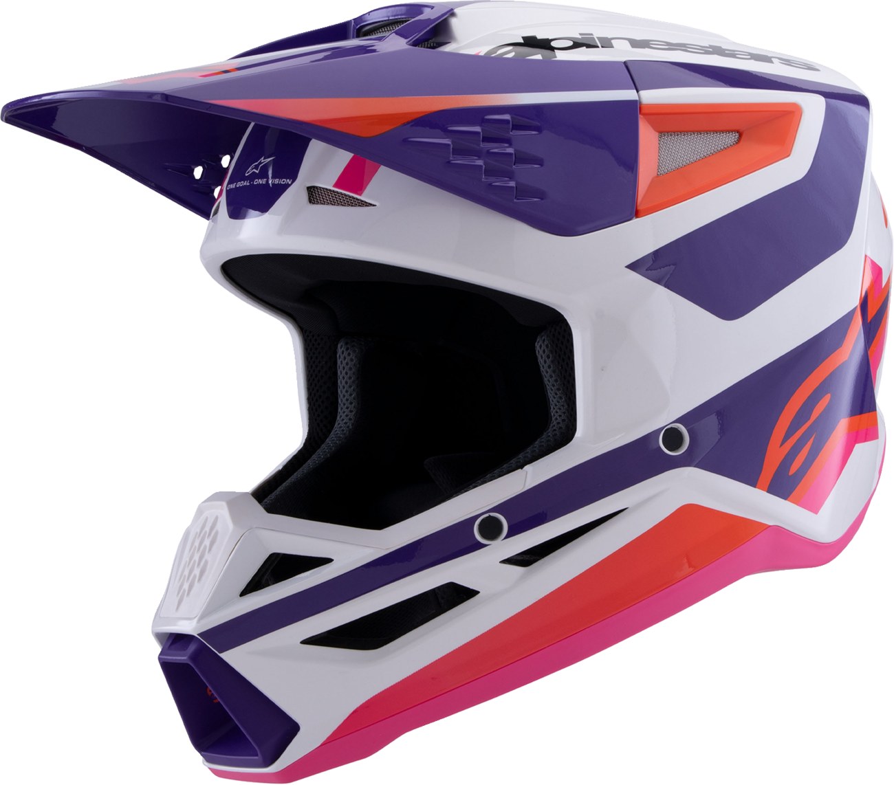 Alpinestars SM3 Helmet - Heat, Gloss White/Purple/Pink, Medium - Part 8301026-2052-M
