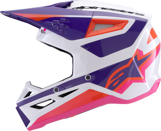 Alpinestars SM3 Helmet - Heat, Gloss White/Purple/Pink, Medium - Part 8301026-2052-M