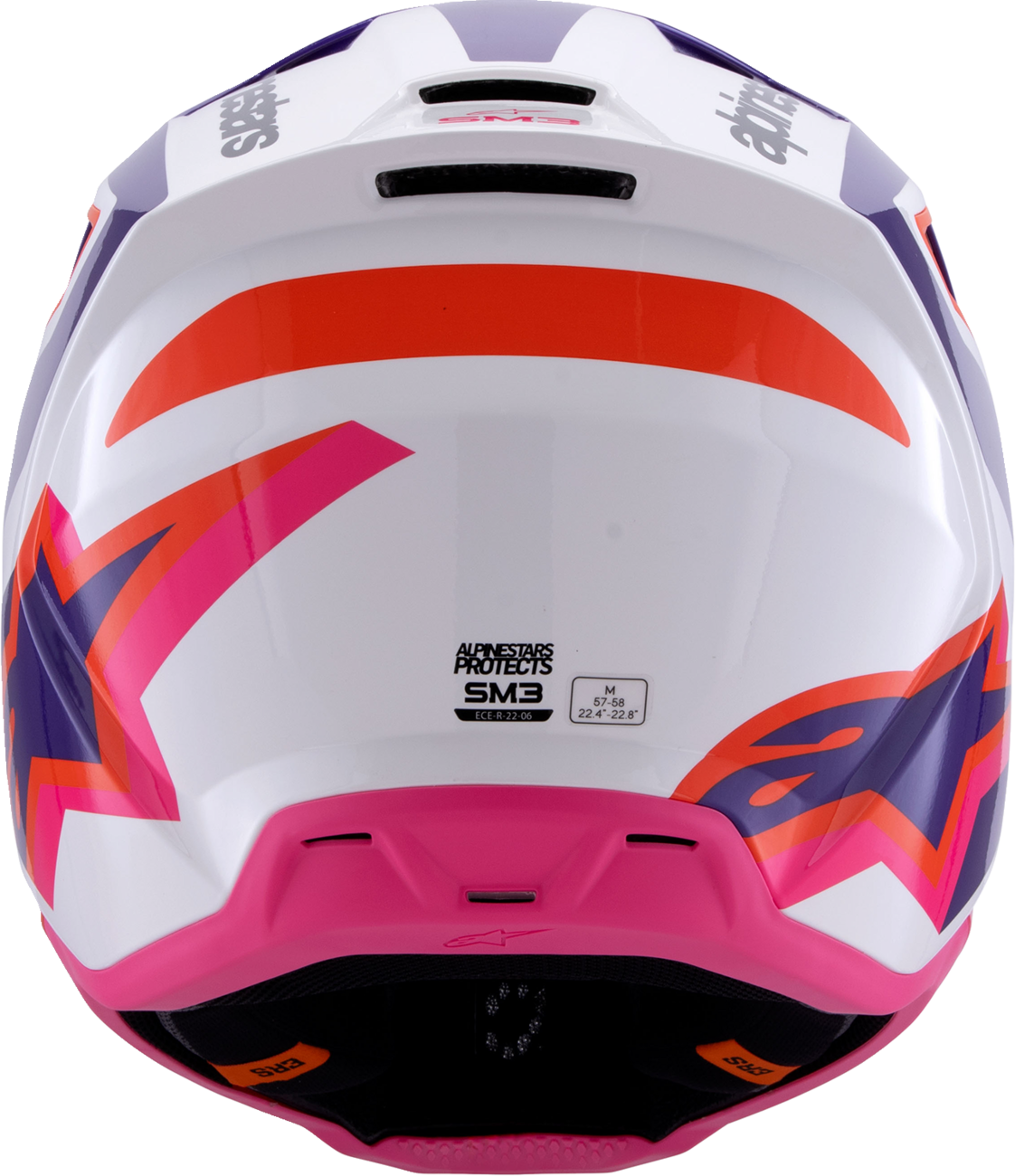 Alpinestars SM3 Helmet Heat - Gloss White, Purple & Pink, Large (Part Number 8301026-2052-L)