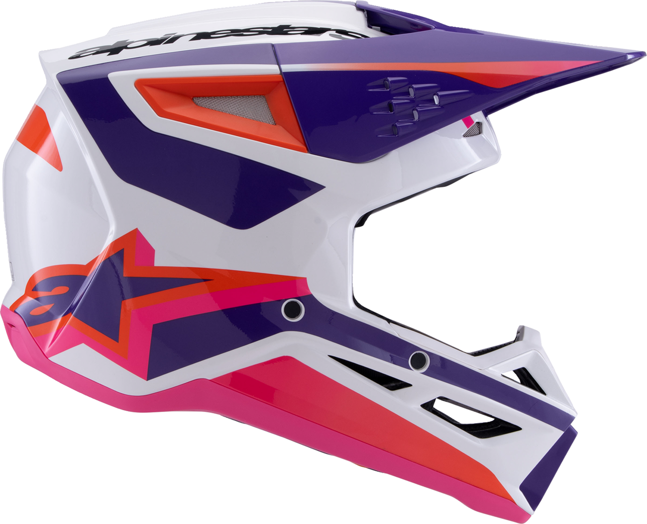 Alpinestars SM3 Helmet - Heat, Gloss White/Purple/Pink, Medium - Part 8301026-2052-M