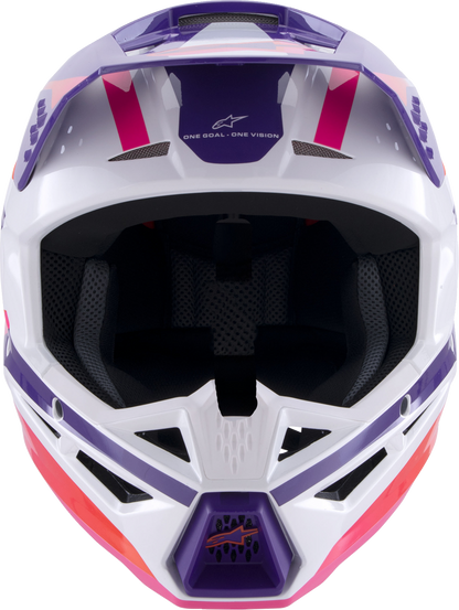 Alpinestars SM3 Helmet Heat - Gloss White, Purple & Pink, Large (Part Number 8301026-2052-L)