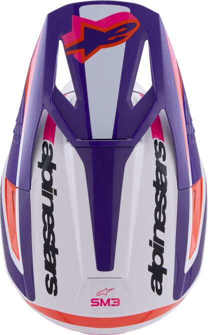 Alpinestars SM3 Helmet Heat - Gloss White, Purple & Pink, Large (Part Number 8301026-2052-L)