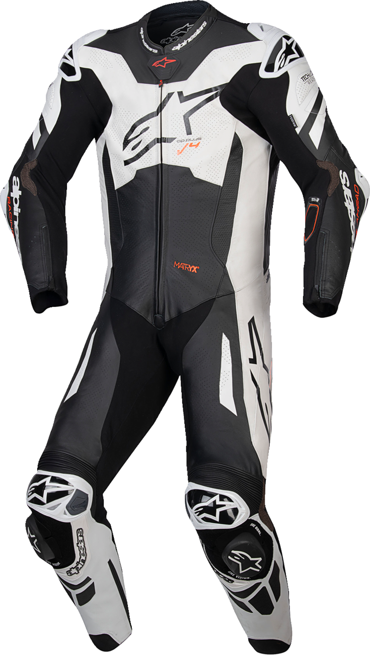 Alpinestars GP Plus v4 Sprint 1-Piece Leather Suit - Black/Red Fluo/White US 38 / EU 48 (Part No. 3150225-1231-48)