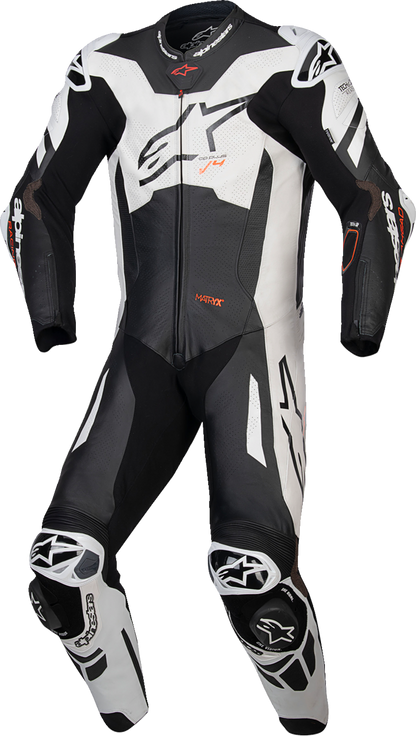 Alpinestars GP Plus v4 Sprint 1-Piece Leather Suit - Black/Red Fluo/White US 38 / EU 48 (Part No. 3150225-1231-48)