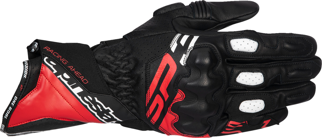 Alpinestars SP-3 Motorcycle Gloves - Black, Bright Red & White, Large (Part No. 3550925-1342-L)