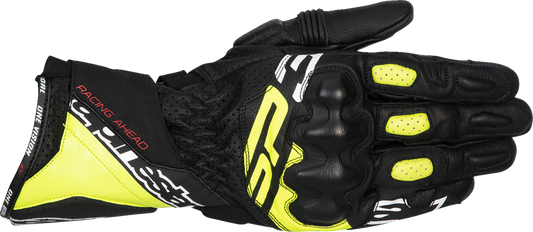 Alpinestars SP-3 Gloves Black/Fluo Yellow/White 3XL – High-Performance Motorcycle Riding Gloves