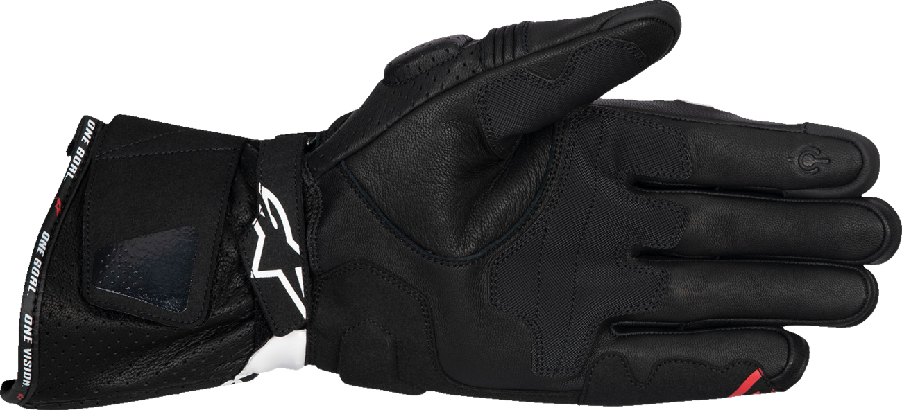 Alpinestars SP-3 Motorcycle Gloves - Black, White & Fluo Red, 2XL (Part No. 3550925-1231-2X)