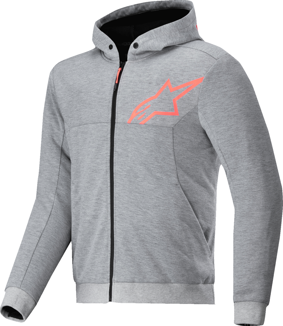 Alpinestars Chrome v2 Sport Hoodie - Heather Gray/Red Fluo - Large (Part Number 4200325-9199-L)