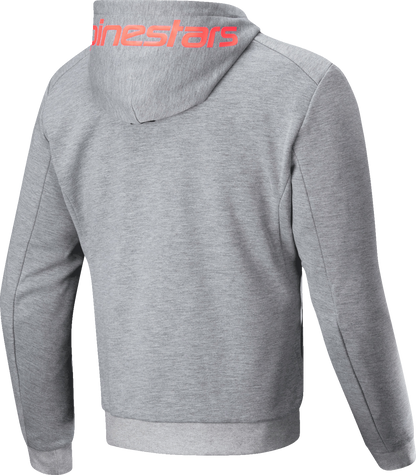 Alpinestars Chrome v2 Sport Hoodie - Heather Gray/Red Fluo - Large (Part Number 4200325-9199-L)