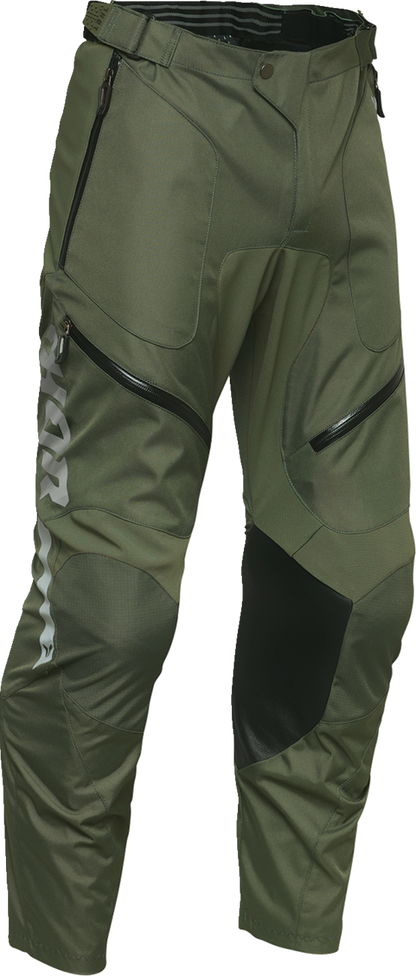 THOR Terrain In-the-Boot Pants - Army/Charcoal US 28 | Durable Motorcycle Riding Gear