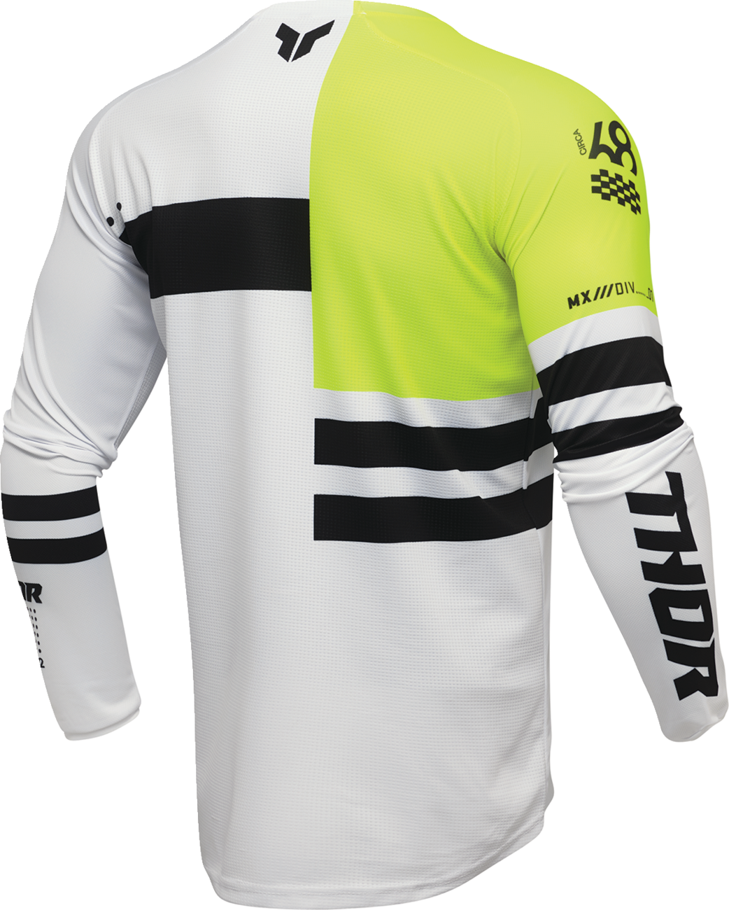 THOR Launchmode Dozer Jersey - Acid/Black, Size Large – Durable Poly/Spandex Motorcycle Jersey