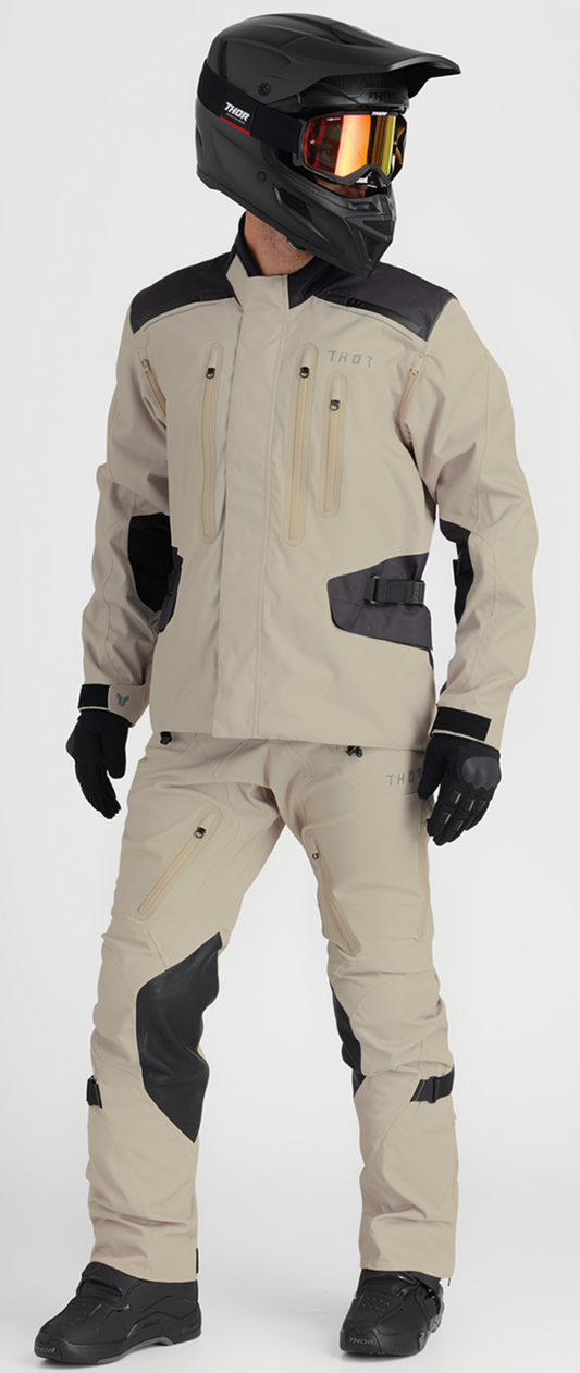 THOR Range Jacket - Sand, XL - Waterproof and Breathable Motorcycle Gear with RHEON™ Protection