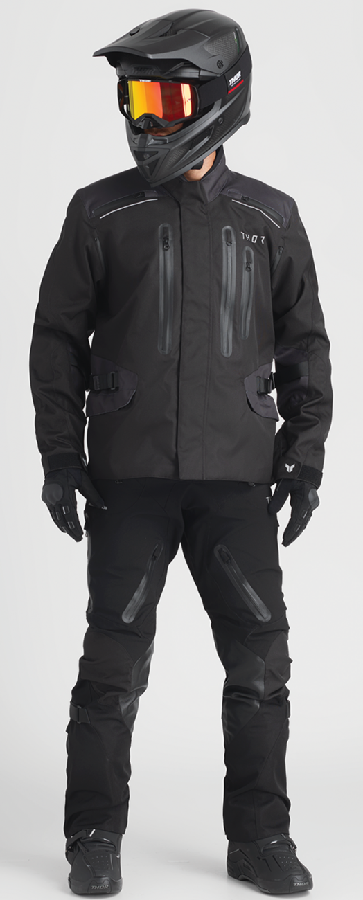 THOR Range Jacket - Black/Heather 2XL - Waterproof and Breathable Motorcycle Outerwear