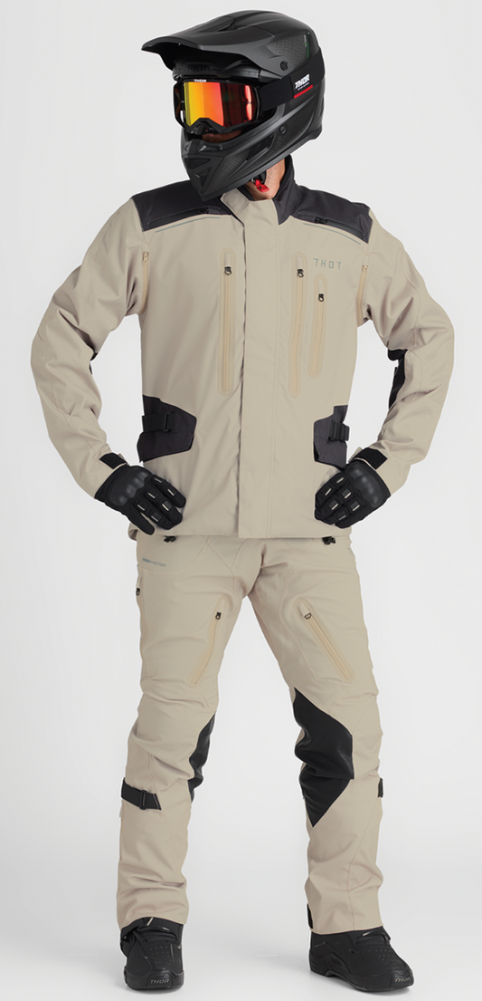THOR Range Jacket - Sand, XL - Waterproof and Breathable Motorcycle Gear with RHEON™ Protection