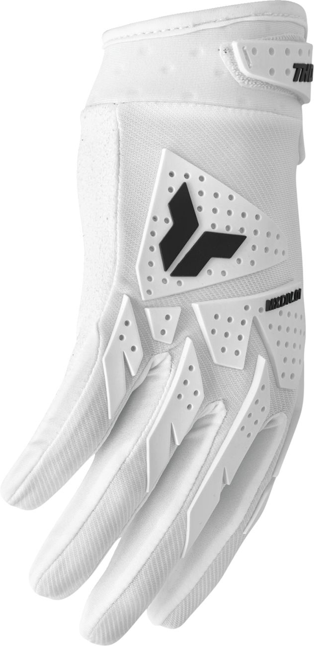 THOR Launchmode XP Gloves White XS - Durable Motorcycle Gloves with TPR Coverage and Clarino Palm