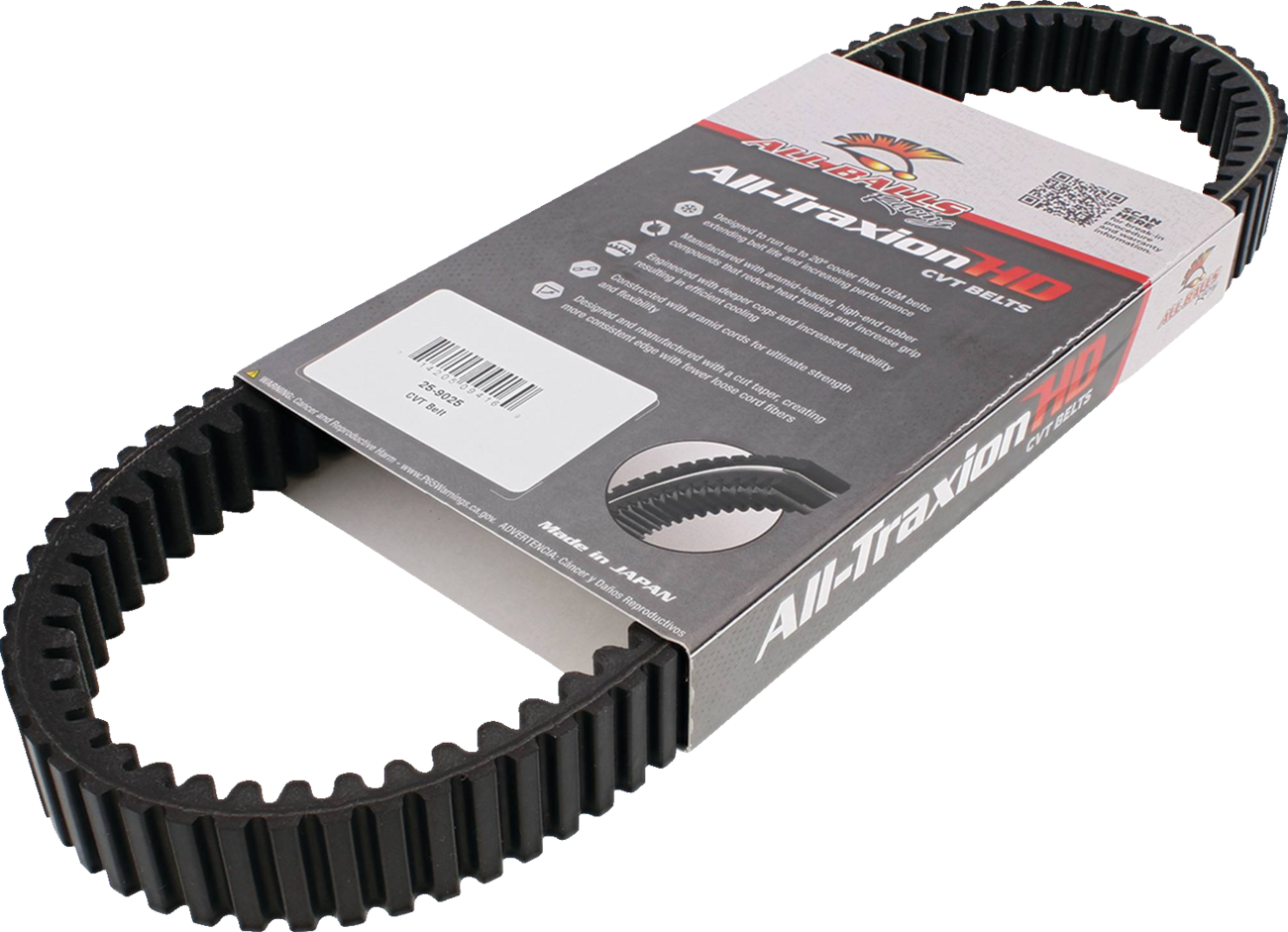 ALL BALLS All Traxion CVT Belt 25-9025 for Ranger 570/1000, Heavy-Duty Performance