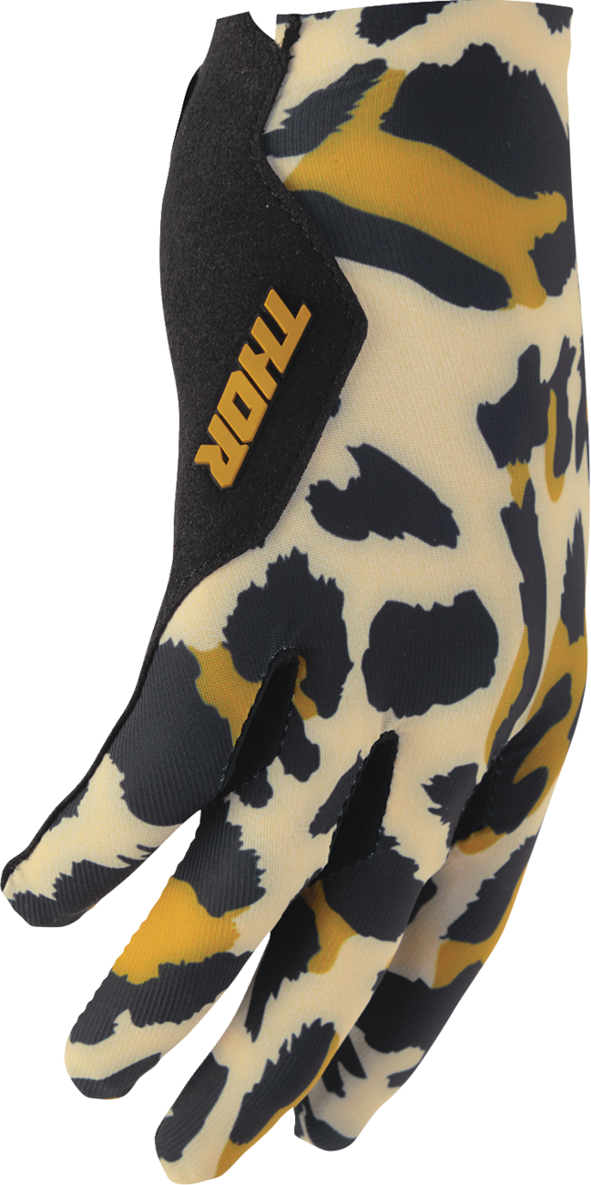 THOR Women's Sportmode Cheetah Gloves - Tan/Black, Medium (Part No. 3331-0309)