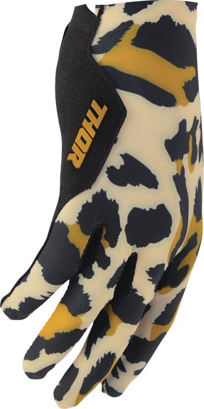 THOR Women's Sportmode Cheetah Gloves - Tan/Black, Medium (Part No. 3331-0309)
