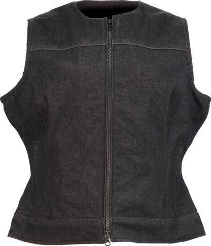 Z1R Women's Denim Vest - Black (Part Number 2831-0111)