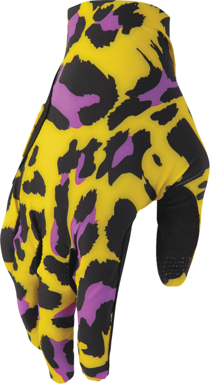 THOR Sportmode Cheetah Gloves Large - Yellow/Purple, Part Number 3330-8576