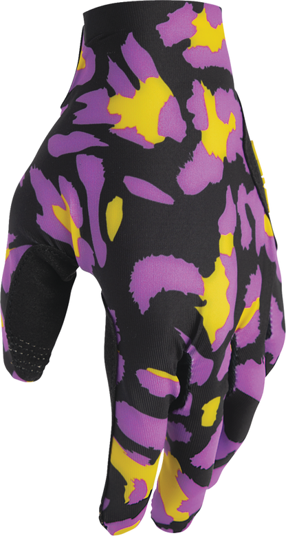 THOR Sportmode Cheetah Gloves XL by THOR, Part Number 3330-8577 - Yellow and Purple
