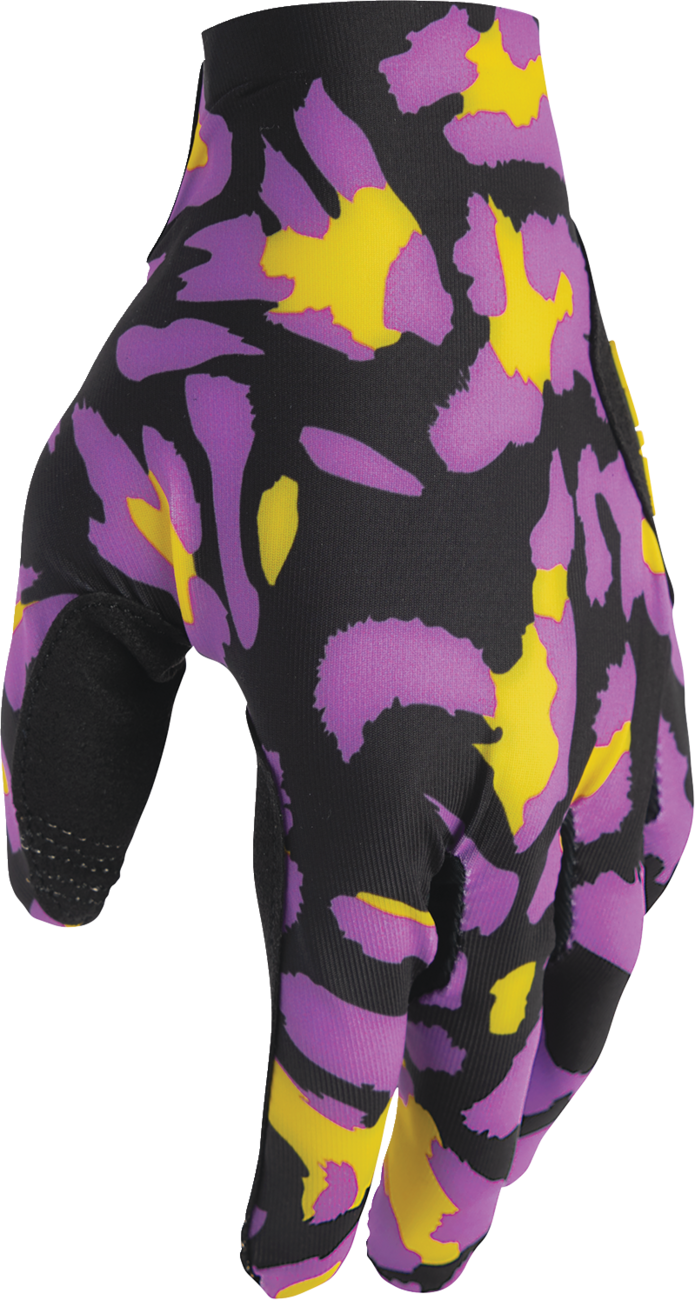 THOR Sportmode Cheetah Gloves 2XL - Yellow and Purple, Part Number 3330-8578
