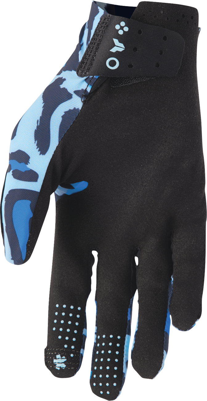 THOR Sportmode Cheetah Gloves - Midnight Blue, Small - Part Number 3330-8580