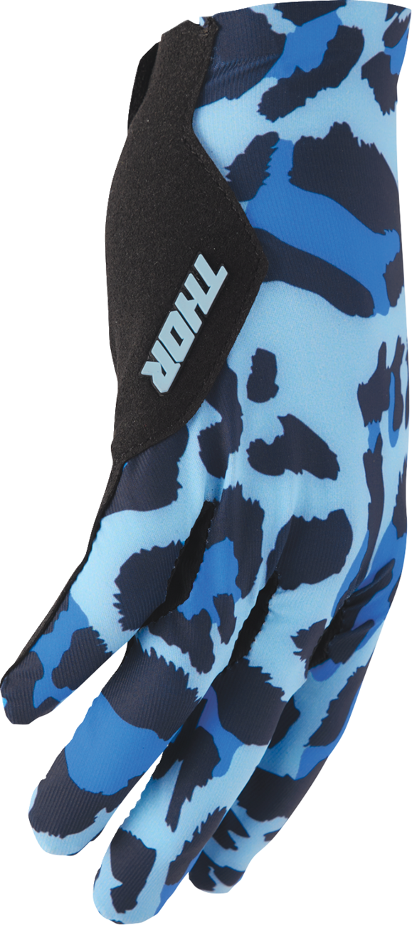 THOR Sportmode Cheetah Gloves - Midnight Blue, Small - Part Number 3330-8580