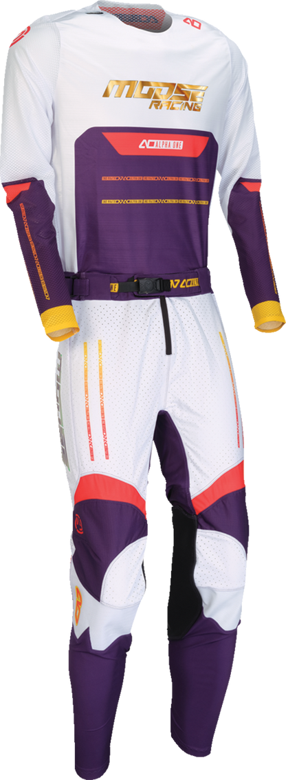 MOOSE OFFROAD Alpha One Pants - Purple/Red US 28 - Part Number 2901-12061