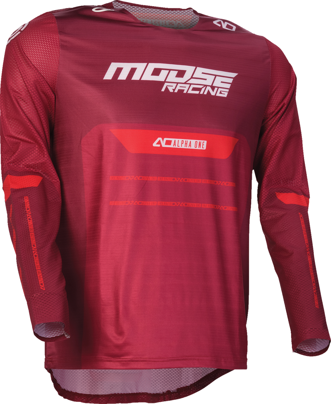MOOSE OFFROAD Alpha One Jersey - Burgundy/White Large - Breathable Polyester Fabric