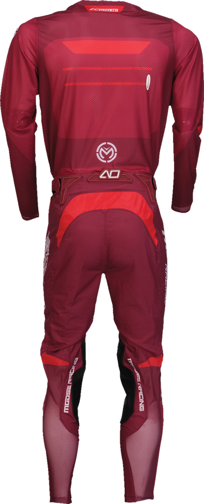 MOOSE OFFROAD Alpha One Jersey - Burgundy/White Large - Breathable Polyester Fabric