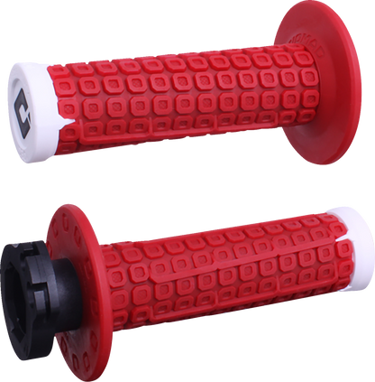 ODI Nomad Lock-On Grips Off-Road Red/White/Silver (Part H36NDRW)