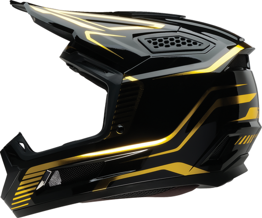 Z1R Dirt Maxx Helmet Monogram Black/Gold 2XL – Injection Molded Polycarbonate Shell with Ventilation