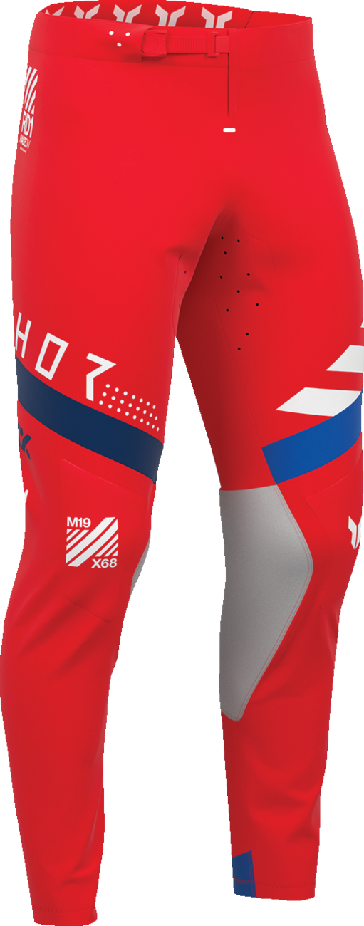 THOR Sportmode Synth Pants - Red, US 36 - Durable 4-Way Stretch Bike Pants with Knee Protection