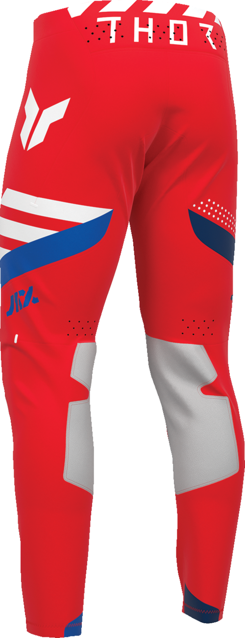 THOR Sportmode Synth Pants - Red, US 36 - Durable 4-Way Stretch Bike Pants with Knee Protection