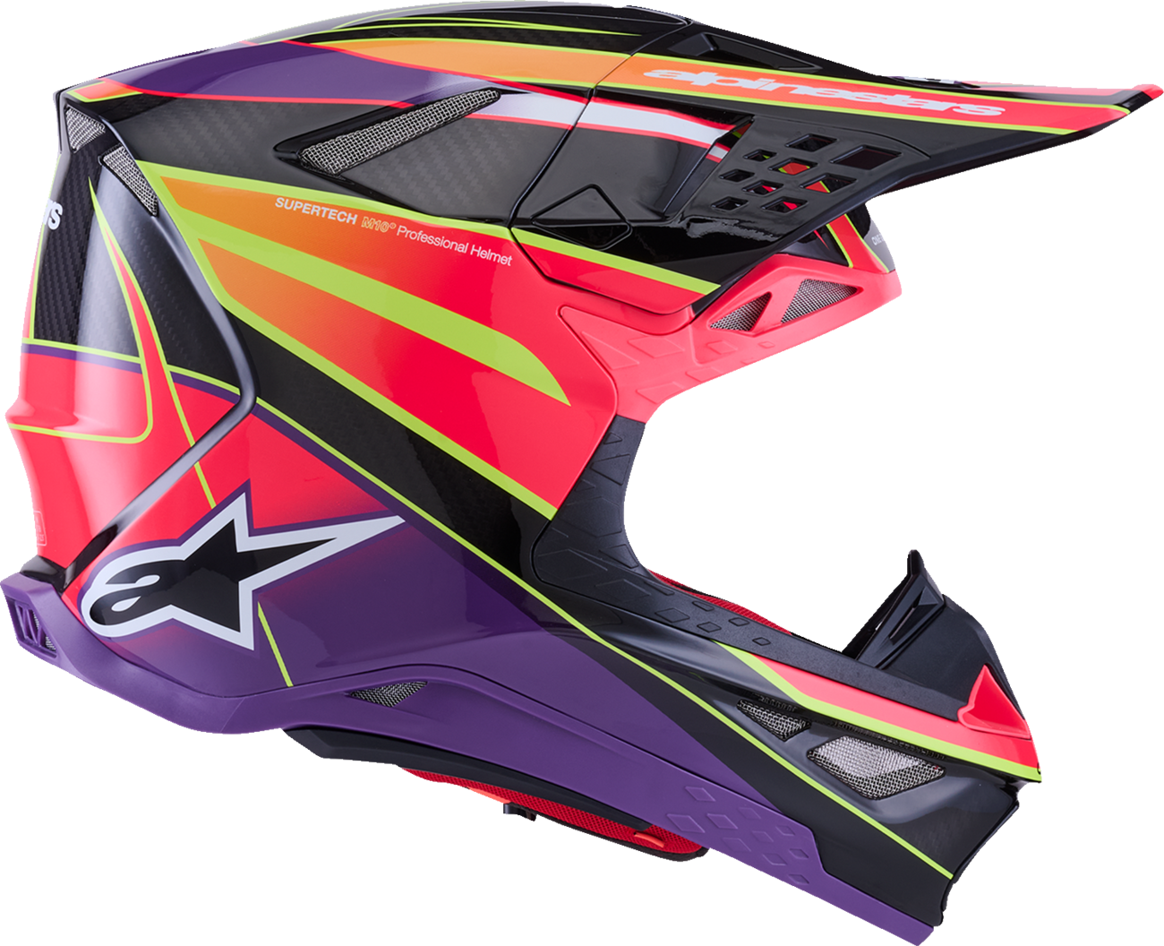 Alpinestars Supertech M10 Helmet with MIPS® - Era Gloss Pink/Violet/Yellow Fluo - XL