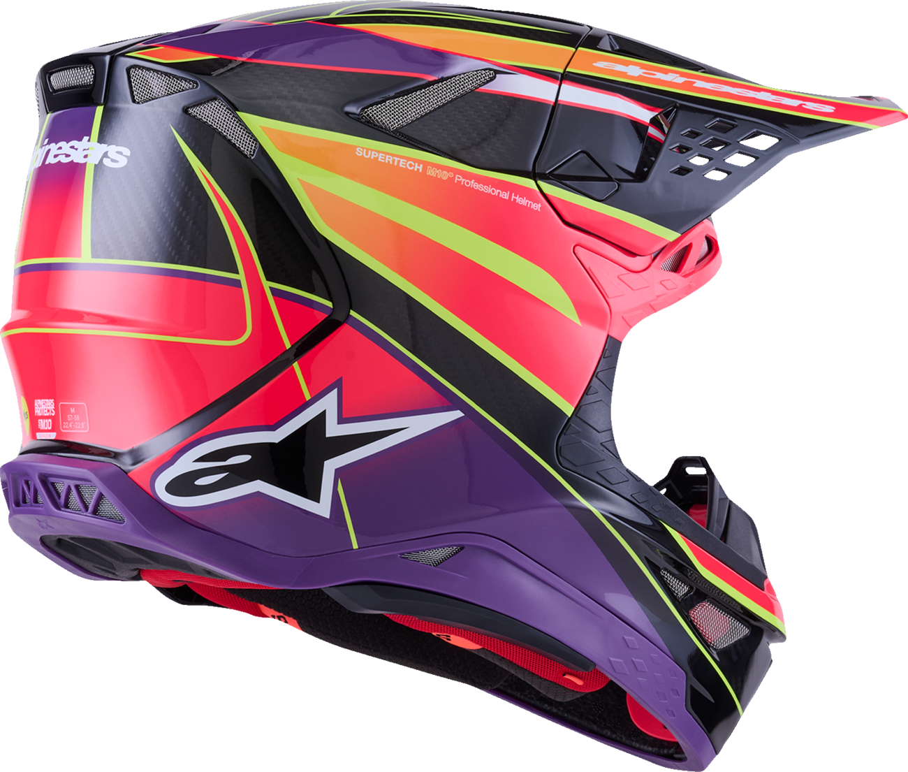 Alpinestars Supertech M10 Helmet with MIPS® - Era Gloss Pink/Violet/Yellow Fluo - XL