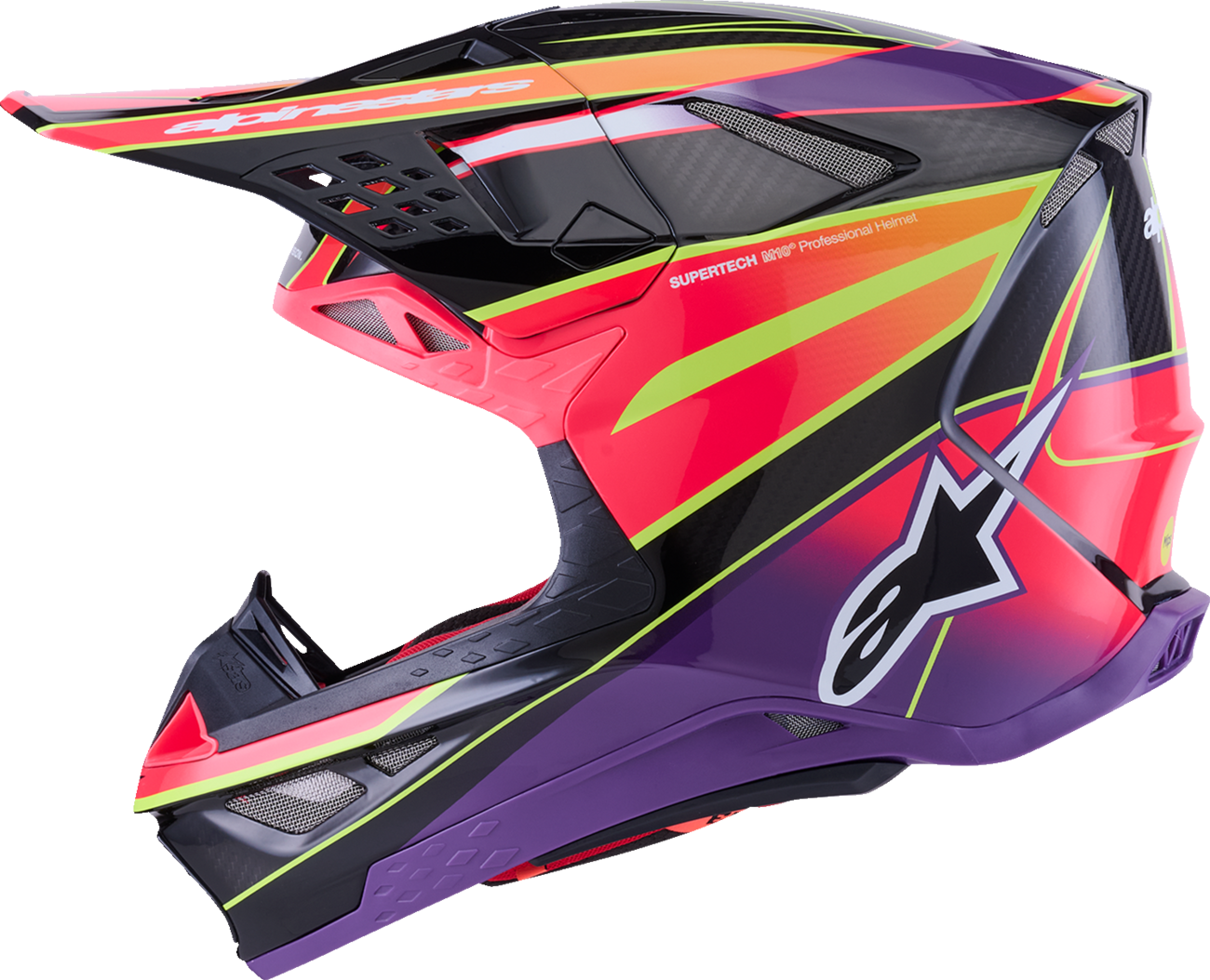 Alpinestars Supertech M10 Helmet with MIPS® - Era Gloss Pink/Violet/Yellow Fluo - XL