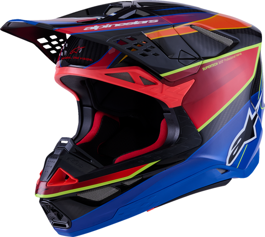 Alpinestars Supertech M10 Helmet with MIPS® - Era Gloss Blue, Red & Yellow Fluo – Large