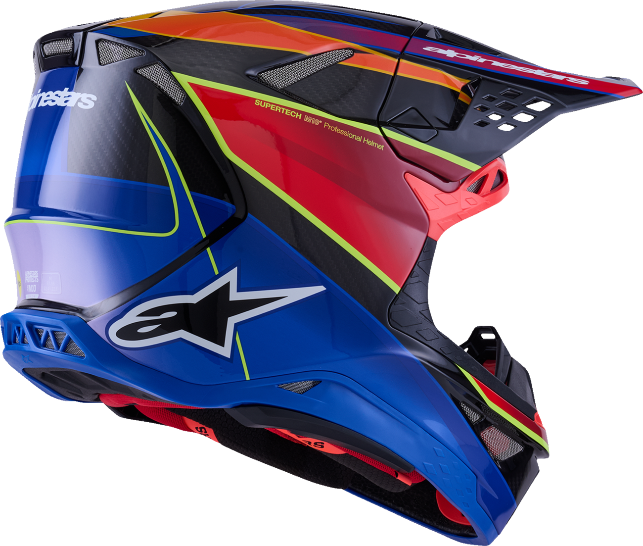 Alpinestars Supertech M10 Helmet with MIPS® - Era Gloss Blue, Red & Yellow Fluo – Large