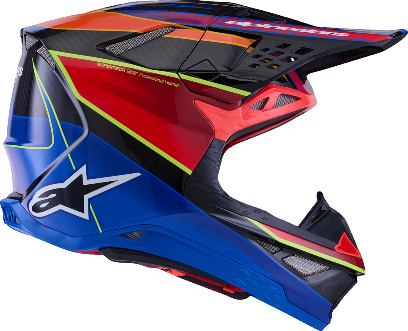 Alpinestars Supertech M10 Helmet with MIPS® - Era Gloss Blue/Red/Yellow Fluo - 2XL