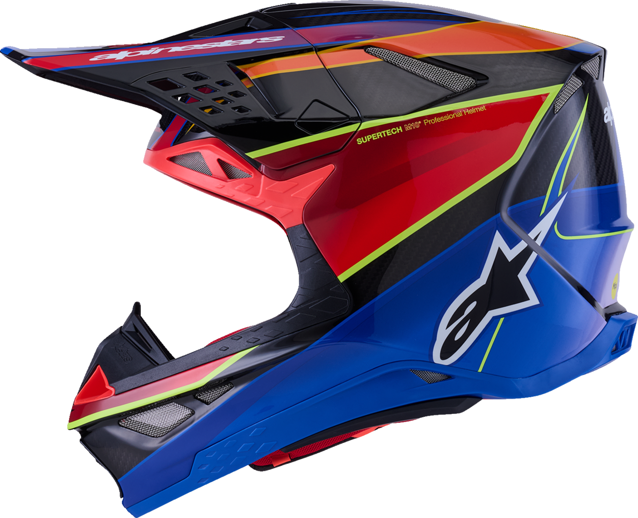 Alpinestars Supertech M10 Helmet with MIPS® - Era Gloss Blue/Red/Yellow Fluo - 2XL